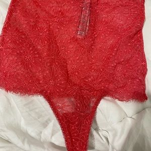 Red high waisted thong xs